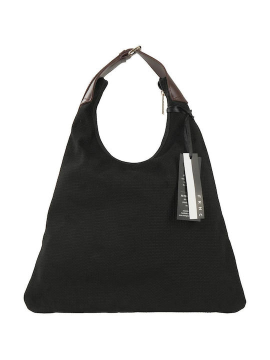 Fabric Women's Shoulder Handbag Black