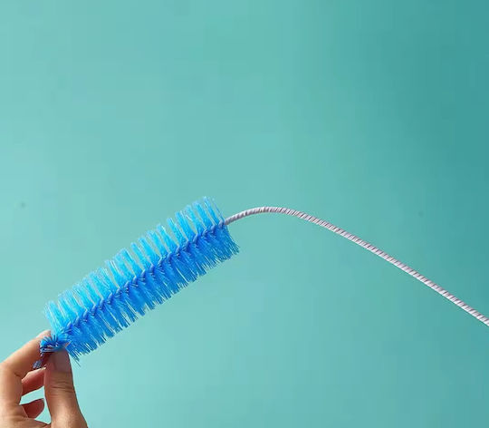 Bottle Washing Brush Wire Plastic Bristles Blue