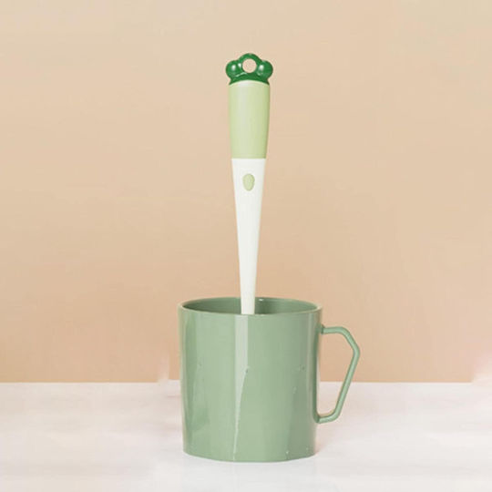 Perie Curățare 3 În 1 Pentru Sticle și Pahare Burete Perie Siliconică Scruber Plastic 27 Cm Alb Verde