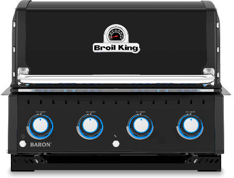 Broil King Baron 420 Shadow Gas Grill Cast Iron Grate with 4 Burners 11.4kW