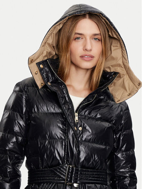 Дълго Дамско Puffer Яке за Зима Black