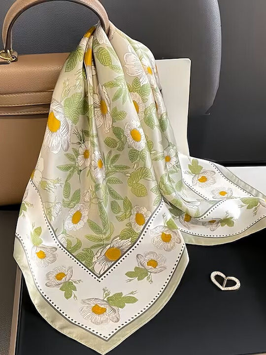 By Queen Σατέν Φουλάρι Μαργαρίτες Romantic & Fresh