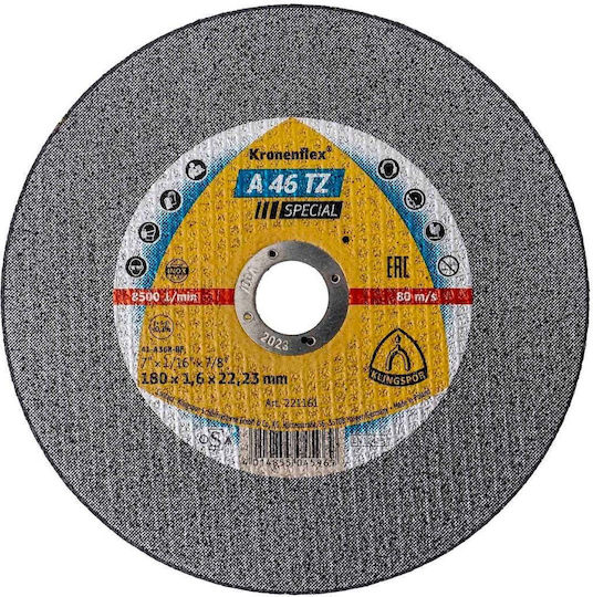Disc De Tăiere Klingspor A 46 Tz Special 180x1.6x22.23mm D 130312