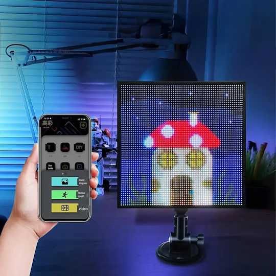 Rgb Led Дигитален Екран За Кола Текст Символ Дисплей Управление С App Захващане С Вендуза Usb 13.1 X 12.8 См