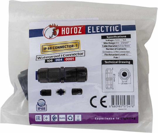 Conector Etanș Cu 3 pini Ip68 250v 16a Z-tools Ext 106-004-0001