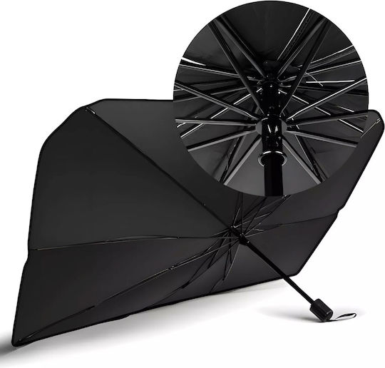Umbrelă De Soare Pentru Mașină Protejează Împotriva Radiațiilor Solare 110 X 65 Cm Universal Negru Gri