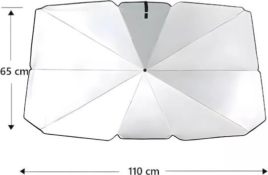 Umbrelă De Soare Pentru Mașină Protejează Împotriva Radiațiilor Solare 110 X 65 Cm Universal Negru Gri