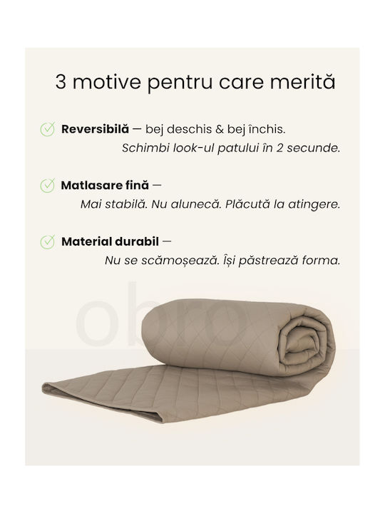 Obro Tagesdecken Übergröße aus Polyester Beiges 220x160cm