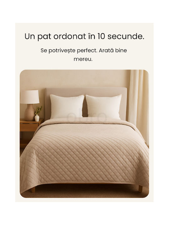 Obro Tagesdecken Übergröße aus Polyester Beiges 220x160cm