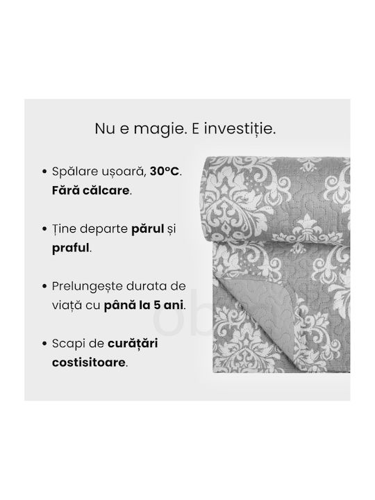 Κουβερλί Μονό Gray Damask 160x220cm