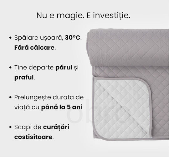 Cuvertură Pat Single Gri 160x220cm