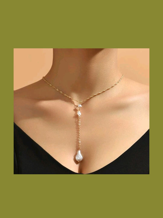 Tatu Moyo Gold Plated Necklace With Pearls
