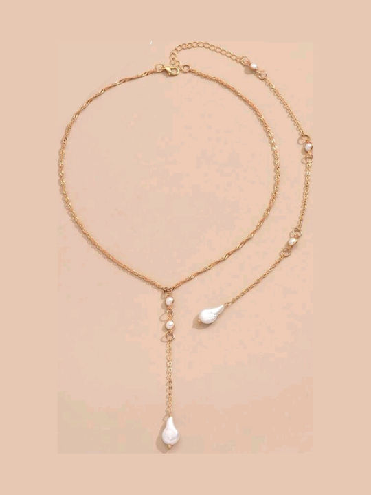 Tatu Moyo Gold Plated Necklace With Pearls