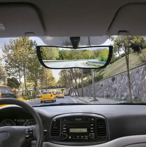 Oglindă Retrovisoare Auto Vedere Panoramică 160° Formă Convexă Lungime 29 Cm Suport Oglindă