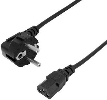 Powertech Schuko Netzkabel 2m Schwarz CAB-P045