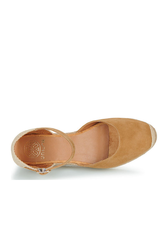 Cisca Damenplattformen in Stil Espadrilles Braune