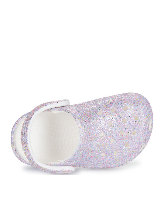 Glitter Kids Anatomic Beach Clogs White