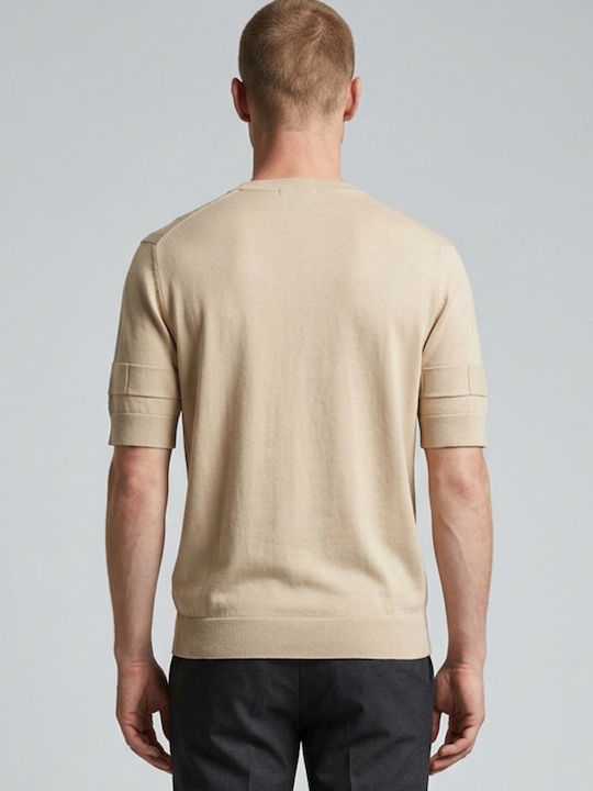 Pulover Tricou Cu Mânecă Scurtă Bej