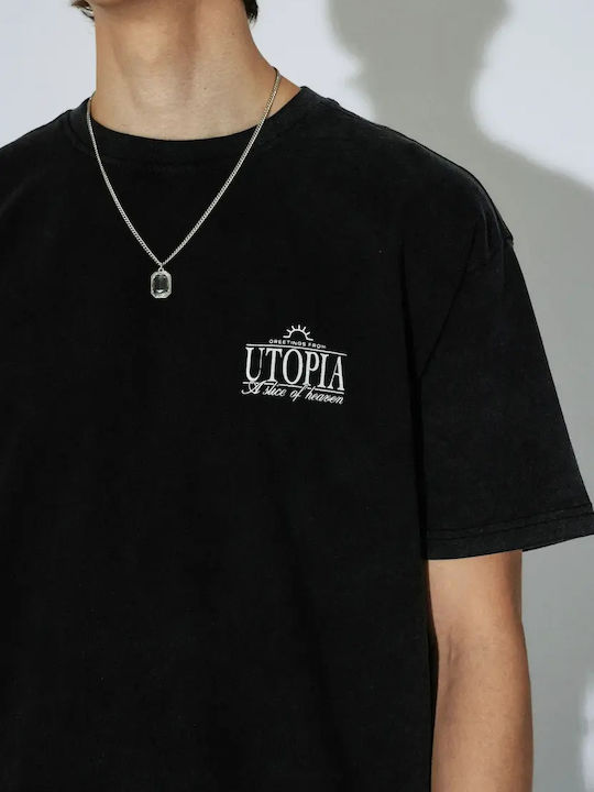 T-shirt Washed Black Utopia 2411115-BG4-004