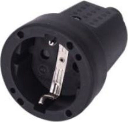 SAS Waterproof Female Schuko Plug Black IP44
