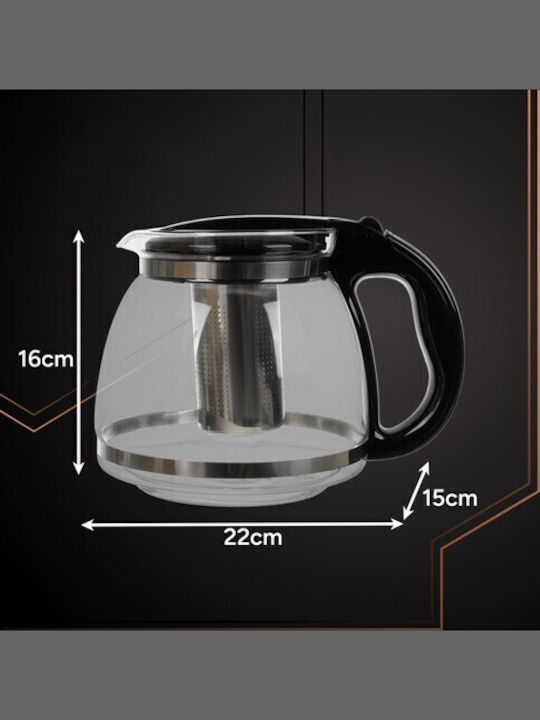 Teapot with Filter Glass Gray 2000ml