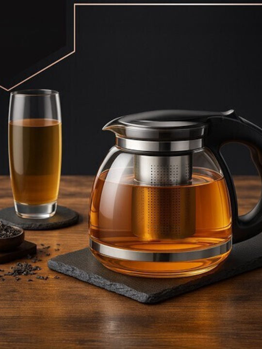 Teapot with Filter Glass Gray 2000ml