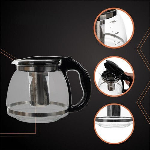 Ceainic cu Filtru din Sticlă Gri 2000ml