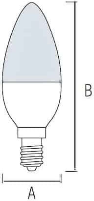 Bec LED 6W 100mm Pentru Bază De Bec E14 Alb Rece 510lm