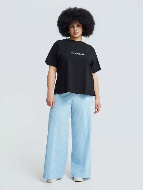 “charismatic Life” Tricou Crop Damă Negru