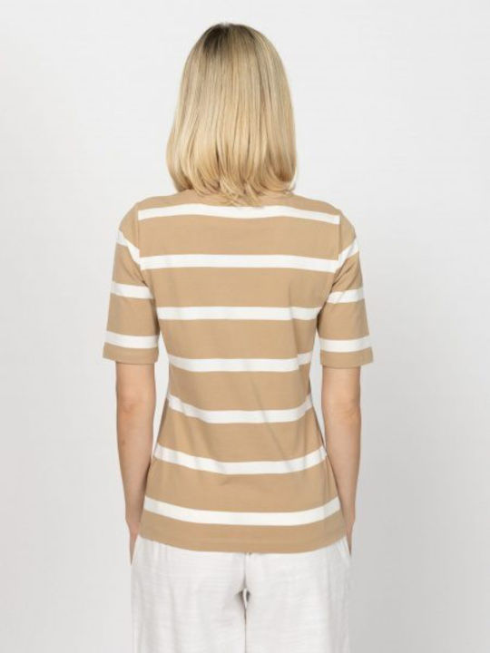 Women's Striped T-shirt Sand