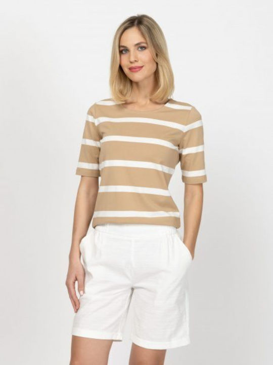 Women's Striped T-shirt Sand