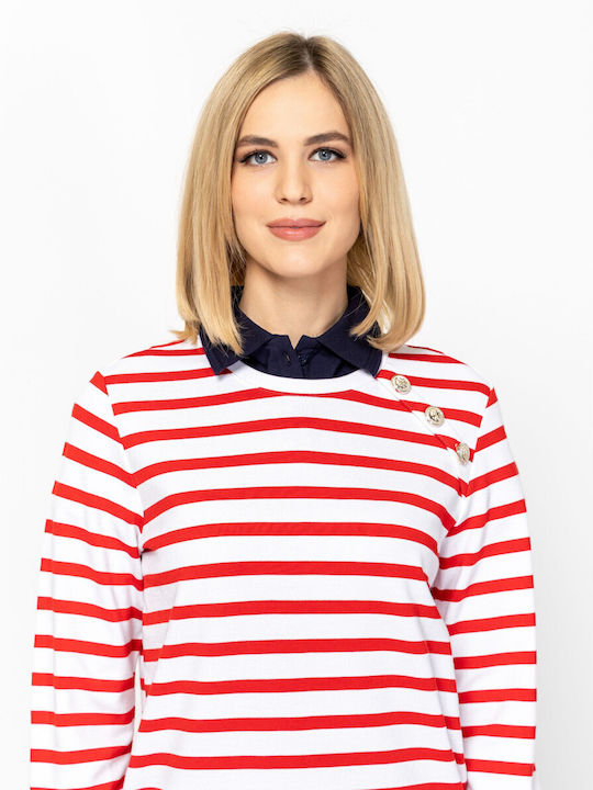 Women's Striped Red Blouse