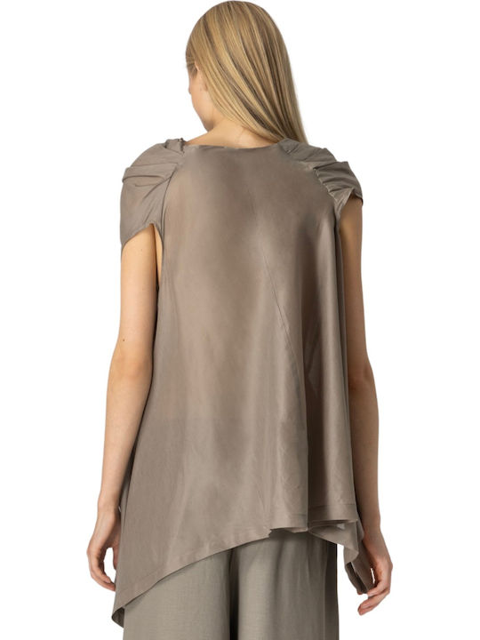 Blouse Women's Drape Beige