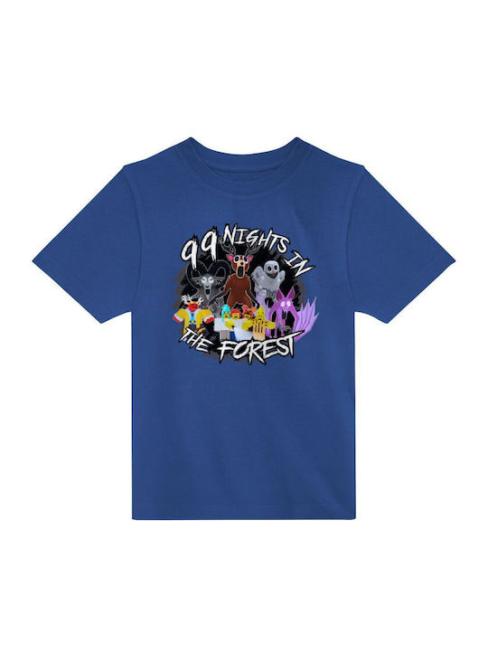 Kinderoberteile Kurzärmelig Blau Roblox 99 Nächte Im Wald KP_33207_tshirt-kid-blau