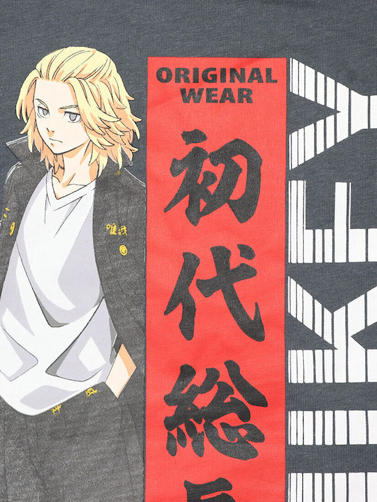 Kinderoberteil Kurzärmelig Graphit Tokyo Revengers Teenager