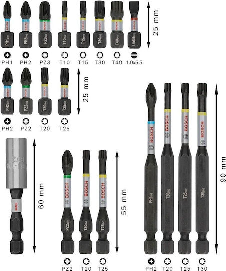 Bosch Professional Bit Set 2608521u74 20 Pieces