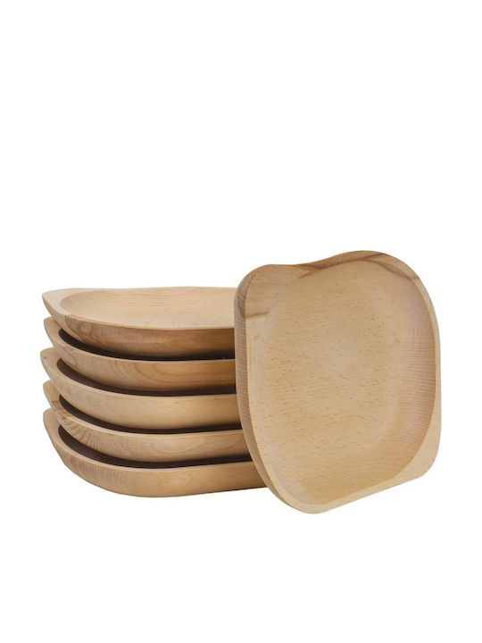 Oval Wooden Beige Serving Platter 23x20cm 6 Pieces Oval Wooden Beige Serving Platter 23x20cm 6 Pieces