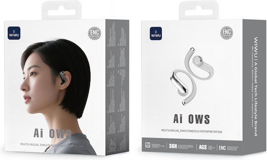 Wiwu Ai303 Earbud Bluetooth Handsfree Headphones with Charging Case Silver