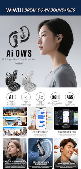 Wiwu Ai303 Earbud Bluetooth Handsfree Headphones with Charging Case Silver