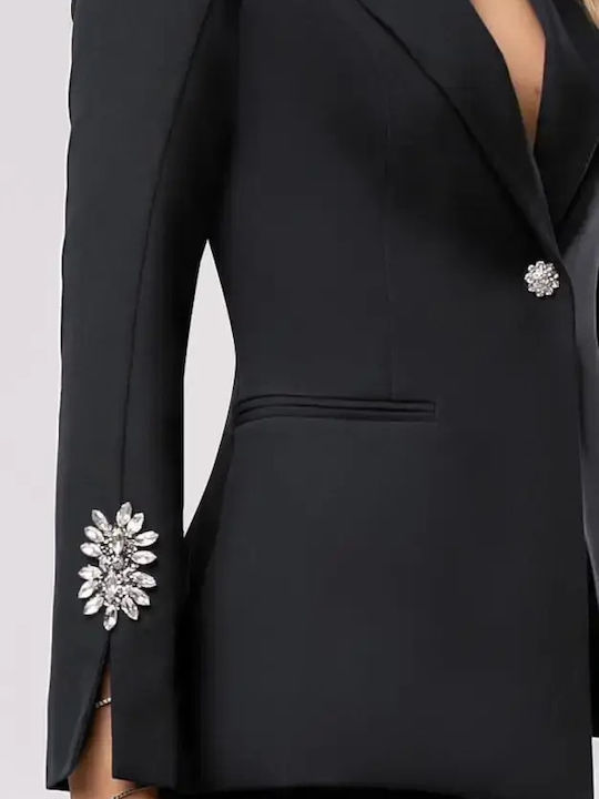 Women's Black Set with Floral Trousers