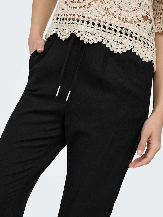 Women's Linen Trousers Black