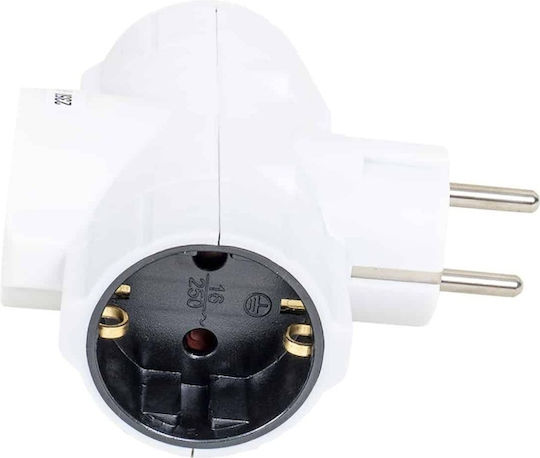 T-förmiger Wandstecker 3 Steckdosen