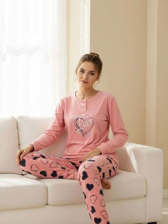 Set De Pijamale Dama De Iarnă Roz