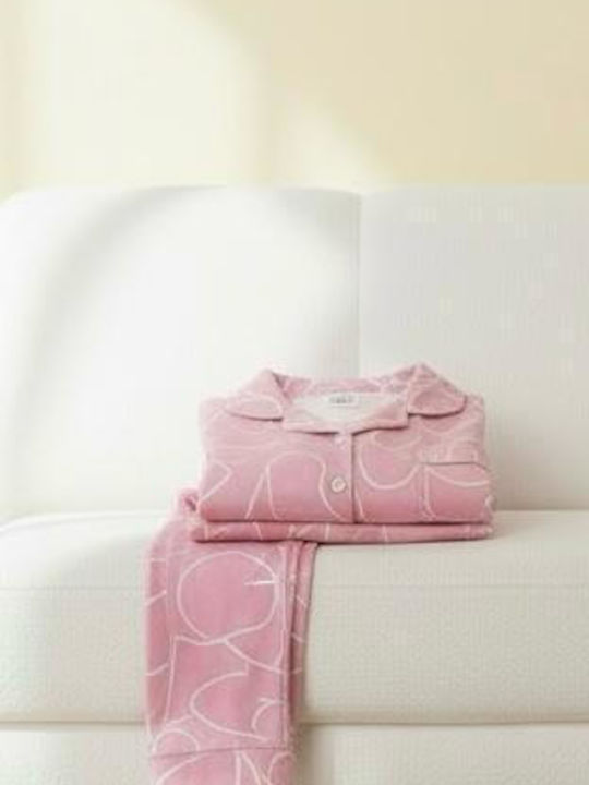 Set Pijamale Dama Roz De Iarnă