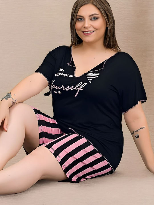 Lady Летен Дамски Комплект Пижами Черен