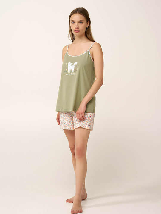 Vamp Καλοκαιρινό Βαμβακερό Babydoll Green Tea Vamp Καλοκαιρινό Βαμβακερό Babydoll Green Tea