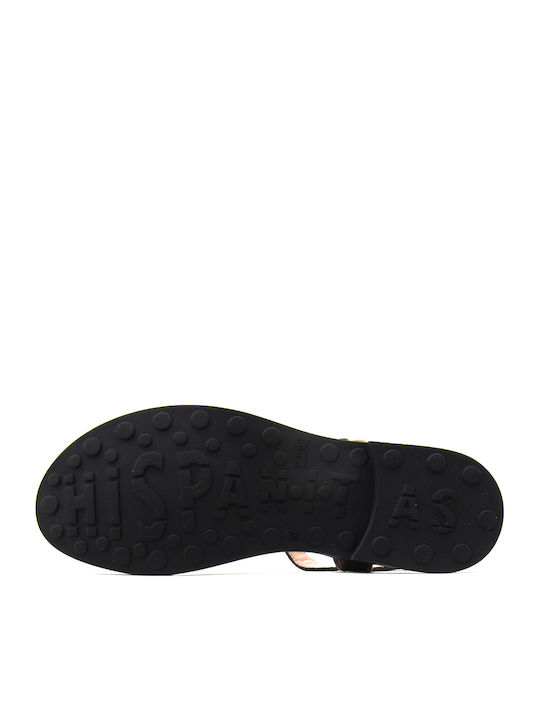 Leather Women's Flat Sandals Brown