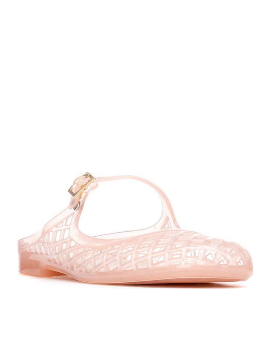 Damen Flache Sandalen Rosa