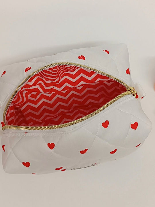 Yφασμάτινο Νεσεσέρ Καλλυντικών Box "lovely Hearts"