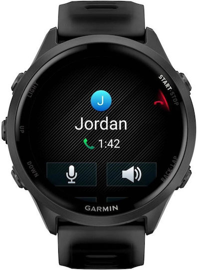Garmin Forerunner 570 Алуминий 47мм Водоустойчив Смарт часовник с Пулсометър (Сив алуминий с полупрозрачна черна/черна каишка)